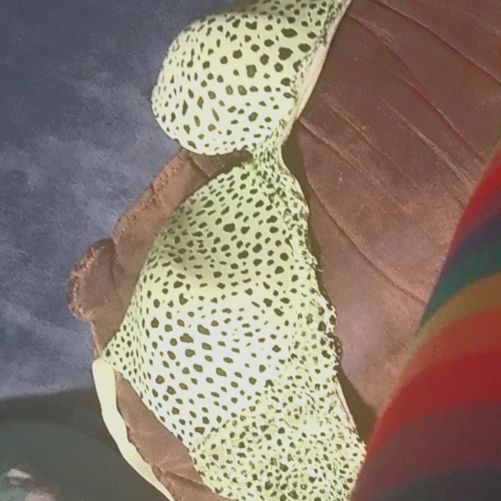 Green leopard print 40D bra
